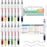 Harloon 12 Pack Chemistry Periodic Table of Elements Pen Ballpoint Scroll Pens with Formulas Equations Periodic Table Reference Sheet for Students Teachers Creative Christmas Gifts