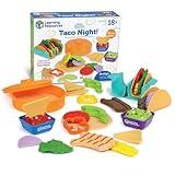 Learning Resources New Sprouts Taco Night! 28 Pieces - Play Food for Kids Ages 18+ Months, Grocery Store Pretend Play Toys, Play Kitchen Accessories,Kids