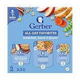 Gerber Toddler Food Variety 6 Pack, All Day Favorites, Breakfast, Lunch & Dinner
