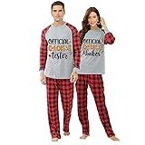 iHapHap Official Cookies Tester Plus Size Christmas Matching Pajamas Set(L,Mom)