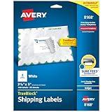 Avery Printable Shipping Labels with Sure Feed, 3.5" x 5", White, 100 Blank Mailing Labels (8168)