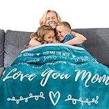 FILO ESTILO Mom Blanket, Christmas/Birthday Gifts for Mom from Daughters or Sons, Sentimental, Meaningful Presents for Mom, Mother in Law, Mothers Day Blanket 60x50 Inches (Teal, Sherpa)