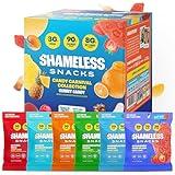 Shameless Snacks Candy Carnival - Healthy Low Sugar Snacks with Pineapple, Mango, Orange, Strawberry & Cola Gummies - Vegan, Gluten-Free, Low-Calorie Candy Variety Pack