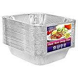 Aluminum Pans Half Size, 9X13, Extra Heavy Duty Disposable Foil Pans For Baking (30 Pack) Roasting & Chafing, Deep Tin Foil Bakeware, Steam Table Tray, Cookware, Food Prepping, Cake & Oven Pan