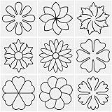 Zonon 9 Pieces Flower Line Quilting Stencil Kit Sewing Flower Reusable Template Stencils with Metal Open Ring for Sewing on Fabric Quilt Clothes