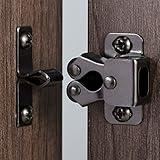 Keenkee 4 PCS Cabinet Latch Double Roller Catch Hardware for Cupboard Closet Kitchen Cabinet Door Latches and Catches, Black Nickel