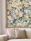 Artscape Star Magnolia | Privacy Window Film with Vibrant Colored Pattern | Non-Adhesive & UV Protection | Easy to Apply & Removable | 24 x 36 Inches | Made in USA
