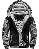 MACHLAB Men's Pullover Winter Workout Fleece Hoodie Jackets Full Zip Wool Warm Thick Coats Black#63 M