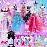 ONE TO FOUR 800+Pcs - Fashion Designer Kit for Girls with 6 Mannequins - Arts and Crafts Kit- Sewing Kit for Kid Ages 8-12 -Girls Gift Age 6 7 8 9 10 11 12-Christmas Gifts for Teen Girls