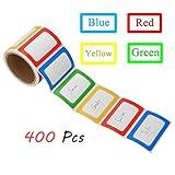 MFLABEL® Colorful Plain Name Tag Labels 400 Stickers Name Tag Stickers 3 1/2 X 2 1/4 Name Labels for Office, Meeting, School and Home