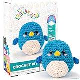 Squishmallow Original Bebe The Bluebird Crochet Kit, Includes Yarn, Crochet Hook, Starter Hooks, Step-by-Step Tutorials, Exclusive Crochet Kit for Beginners, DIY Craft, Crochet Kits, Great Teen Gifts