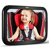 Baby Car Mirror, DARVIQS Car Seat Mirror, Safely Monitor Infant Child in Rear Facing Cars Seat, Wide View Shatterproof Adjustable Acrylic 360°for Backseat, Crash Tested and Certified for Safety
