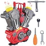 Take Apart Toys Engine Building Kit with Lights, Sounds & Over 20 COOL MECHANIC TOY TOOLS for Kids - Great for Children all Ages - #1 Best Boys Toys Gifts for Boys Idea ! - Hours of Educational Fun!