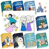 80 Pcs Christmas Nativity Coloring Books for Kids Christian Bible Drawing Book Nativity Story Kids Christmas Books Nativity Book Religious Prizes for Christmas Party Sunday School Church Bag Filler