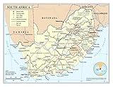 Palmetto Posters 24x31 Laminated Poster: Large detailed political and administrative map of south africa with roads railroads cities and airports