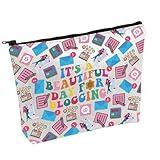 PWHAOO Blogger Cosmetic Bag It’s A Beautiful Day For Blogging Cosmetic Bag Content Creator Makeup Bag Blog Lover Gift (For Blogging B)