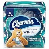 Charmin Flushable Wipes, 160 Total Wipes (4 Packs of 40)