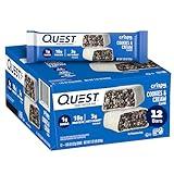 Quest Nutrition Crispy Cookies & Cream Hero Protein Bar, 18g Protein, 1g Sugar, 3g Net Carb, Gluten Free Protein Snack, Keto Friendly, 12 Count