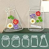 Krinisou Dried Flower Bookmark Making Kit, 40pcs Easy DIY Transparent Bookmarks, Clear Jars Stickers Set with Instructions Large Size(Pressed Flowers Excluded)