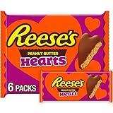 REESE'S Milk Chocolate Peanut Butter Hearts, Valentine's Candy Packs, 1.2 oz (6 Count)