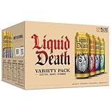 Liquid Death, Iced Tea Variety Pack (Grim Leafer, Rest in Peach, Dead Billionaire, and Green Guillotine), 12-Pack (King Size 19.2oz Cans), Tea Sweetened With Real Agave, B12 & B6 Vitamins, Low Calorie & Low Sugar