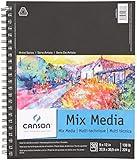 Canson Artist Series Mixed Media Paper, Wirebound Pad, 9x12 inches, 30 Sheets (138lb/224g) - Artist Paper for Adults and Students - Watercolor, Gouache, Graphite, Ink, Pencil, Marker