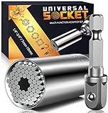 Stocking Stuffers for Adults Men Super Universal Socket Tools Gifts for Men, Grip Set with Power Drill Adapter Cool Stuff Gadgets Present Ideas Gifts for Dad Husband Him Mens Gifts Christmas for Women