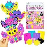 VKPI 4 Pieces EVA Foam Art Crafts Gift Kit, Creative Make Your Own Butterflies, Cartoon Paper Craft Projects for Kids Ages 4+ Toddler, Preschool Learning Toy for Birthday Party Favor Supplies