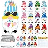 Lonfliness 36 Sets Holiday Seasonal Gnome Craft Kit for Kids DIY Festival Gnome Stickers Crafts Make Your Own Gnomes Art Craft Ornaments for End of School Goodbye Summer 4th of July Home School Decor