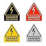 Danger High Voltage Electrical Warning Sign, 4 inches - High Voltage Warning Sticker, Work Safety Stickers