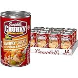 Campbell's Chunky Soup, Savory Chicken with White and Wild Rice Soup, 18.8 Oz Can (Case of 12)