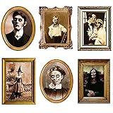 Halloween Decorations 3D Changing Face Horror Pictures Moving Portrait Haunted Pictures Gothic Mansion Portraits Tabletop Picture Frame Scary Wall Decoration for Halloween Party House (Chic,6 PCS)
