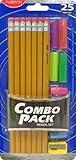 Cra-Z-art Yellow No.2 Pencil Pack with Eraser Caps, Grips, Sharpener, 14 Count (12000),Assorted