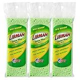 Libman 1487 Gator Mop Refill Pack – Extra-Absorbent, Cellulose Coated Sponge Replacement Heads for The Libman Gator Mop, 3-Pack, Green