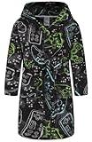 Boys Girls Bathrobes Soft Hooded Bathrobes Sleepwear robe For Girls boys（Grey Game,7-8Years）
