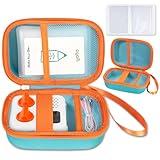 chfine Travel Hard Case for Yoto Mini Kids Audio Music Player Children Speaker Plays Audiobook Cards Radio Accessories and Card Holder for Yoto Card, Hold Up to 40 Cards for Boys and Girls（Teal）