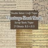 Vintage Sheet Music Scrapbook Paper | Double Sided For Scrapbooking Craft | 24 Printed Music Sheets with Vintage Look | Origami Paper | 8.5" x 8.5" ... Album Scrapbook Cards, or Decoration