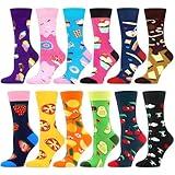 WeciBor Women's Funny Novelty Pattern Crew Socks 12 Pack Crazy Gift for Mum Size 8-12