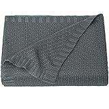 NTBAY Cooling Baby Blanket - Cable Knit Toddler Blanket - Rayon Derived from Bamboo, Soft and Breathable 30x40 Blanket, 30x40 Inches, Dark Grey