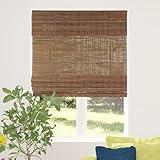 CALYX INTERIORS Cordless Bamboo Roman Shade Blind, Light Filtering, 22.5" W x 48" H, Ceylon Chestnut