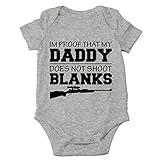 CBTwear I'm Proof That My Daddy Does Not Shot Blanks Baby Bodysuit Boy Girl Adorable Romper Clothing (Newborn, Heather Grey)