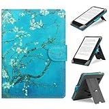 HoYiXi Universal Case Compatible with 6.8"-7" Kobo/Pocketbook/TolinoKindle Paperwhite/Kobo Clara HD/Kobo Clara 2E Leather Stand Cover for 6-6.8'' E-Book eReader,Flower