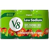 V8 Low Sodium Original 100% Vegetable Juice, 5.5 fl oz Can (6 Pack)