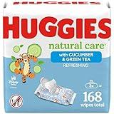 Huggies Natural Care Refreshing Baby Wipes, Hypoallergenic, Scented, 3 Flip-Top Packs (168 Wipes Total)