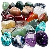 KALIFANO Bulk Tumbled Stones (1,000+ Carats) Random Assortment of Polished High Energy Reiki Crystals (Includes Rose Quartz, Howlite Turquoise, Fluorite etc.) - Piedras Caidas with Healing Properties