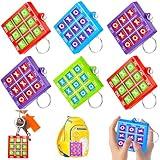 16 Pcs Tic Tac Toe Keychains Birthday Party Favor Goodie Bags Stockings Stuffers for Kids 4-8 8-12 Boy Girl Teen Treasure Chest Box School Classroom Return Gifts Prizes Christmas Pinata Filler Bulk