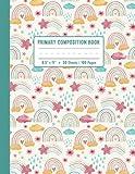 Primary Composition Book: with Drawing Space and Dotted midline for Grades k-2 (1/2 Ruling Sheets with Picture Story) (Primary Composition Books)