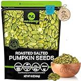 NUT CRAVINGS - Roasted & Salted Pumpkin Seeds, Pepitas, No Shell (16oz - 1 LB) Packed Fresh in Resealable Bag - Nut Snack - Food Assortments