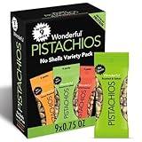 Wonderful Pistachios No Shells, 3 Flavors Mixed Variety Pack of 9 (0.75 Ounce), Roasted & Salted Nuts (4), Chili (3), Honey (2), Protein Snacks, Gluten Free, Healthy Snacks Variety Pack for Adults, Stocking Stuffers