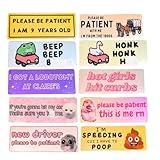10PC Funny Car Bumper Magnet Fun Magnetic Magnets Sticker Decal Prank for Cars Truck Adults Hot Girls Hit Curbs New Driver Please Be Patient Beep Honk Poop Joke Novelty Accessories Gifts
